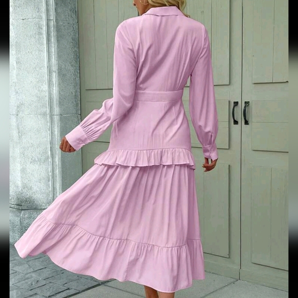 Elegant Flowy Spring/Summer Lady Dress, Casual & Graceful For Outings - Picture 2 of 4